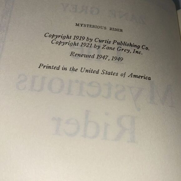 Zane Grey, The Mysterious Rider Walter J. Black Series hardcover, Western book - Picture 7 of 7